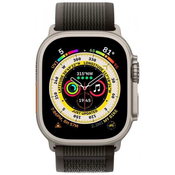 Умные часы Apple Watch Ultra 49 мм Titanium Case, титановый/черно-серый Trail Loop (S/M)