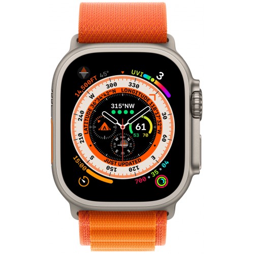 Умные часы Apple Watch Ultra 49 мм Titanium Case, титановый/оранжевый Alpine Loop (L)