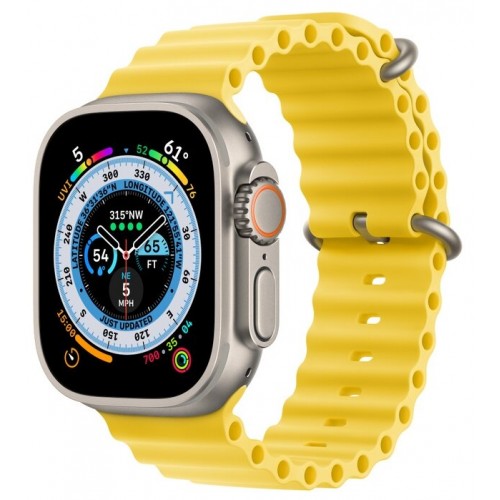 Умные часы Apple Watch Ultra 49 мм Titanium Case, титановый/желтый Ocean Band (130-200)