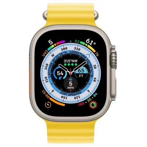 Умные часы Apple Watch Ultra 49 мм Titanium Case, титановый/желтый Ocean Band (130-200)