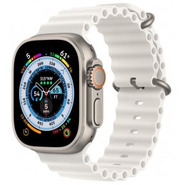 Умные часы Apple Watch Ultra 49 мм Titanium Case, титановый/белый Ocean Band (S)