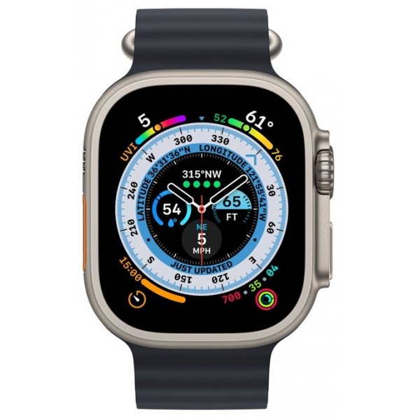 Умные часы Apple Watch Ultra 49 мм Titanium Case, титановый/полуночный Ocean Band (130-200)