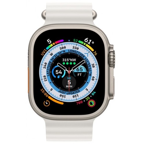 Умные часы Apple Watch Ultra 49 мм Titanium Case, титановый/белый Ocean Band (130-200)