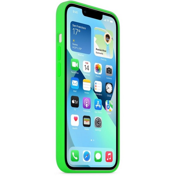 Накладка силиконовая для iPhone 13 Pro (6.1") без логотипа Салатовый 