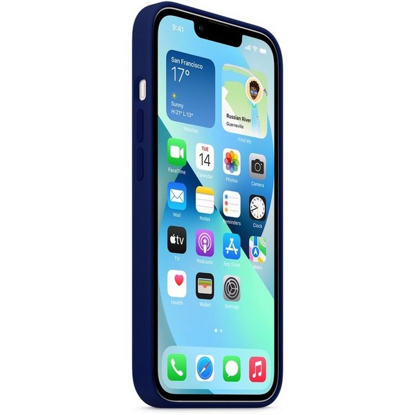 Накладка силиконовая для iPhone 13 Pro (6.1") без логотипа Синий