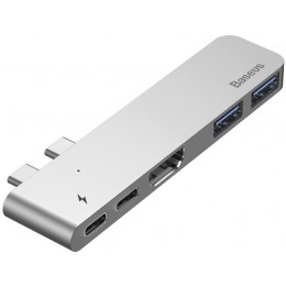 USB-концентратор Baseus Thunderbolt C+ (CAHUB-B0G), разъемов: 5, серый