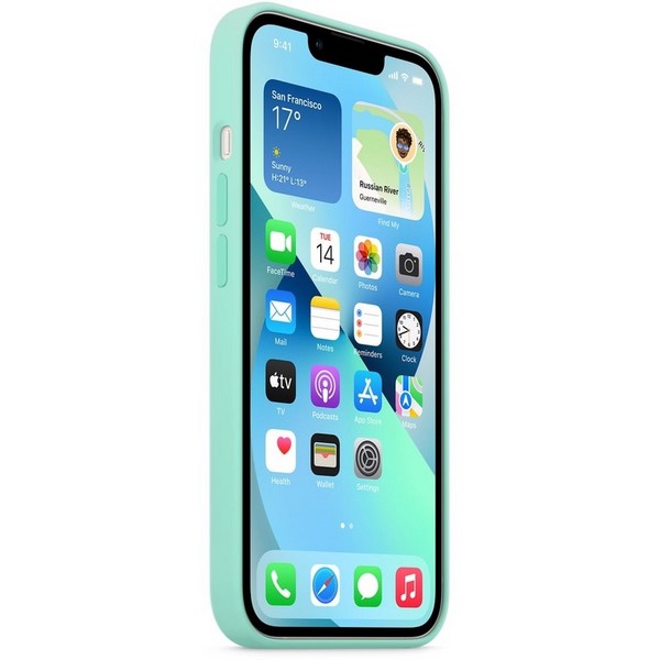 Накладка силиконовая для iPhone 13 Pro (6.1") без логотипа Мята