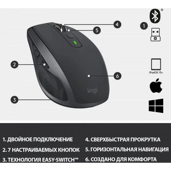 Беспроводная мышь Logitech MX Anywhere 2S: Оптимальный выбор для работы и отдыха