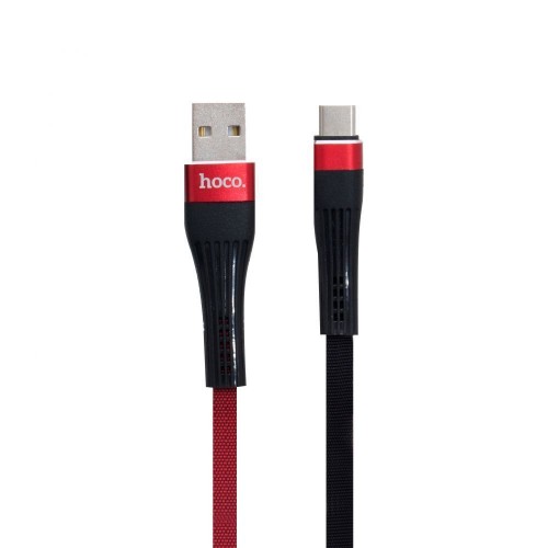 Кабель 1,2m USB to Type-C Hoco U39 Черно-красный