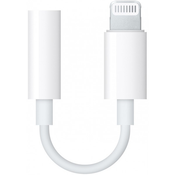 Адаптер Apple Lightning на 3,5 мм для наушников - белый (MMX62)