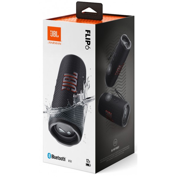 Портативная акустика JBL Flip 6, 30 Вт, черный