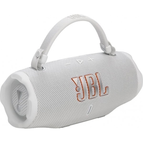Портативная акустика JBL Charge 6 в белом цвете – мощный звук в любом месте