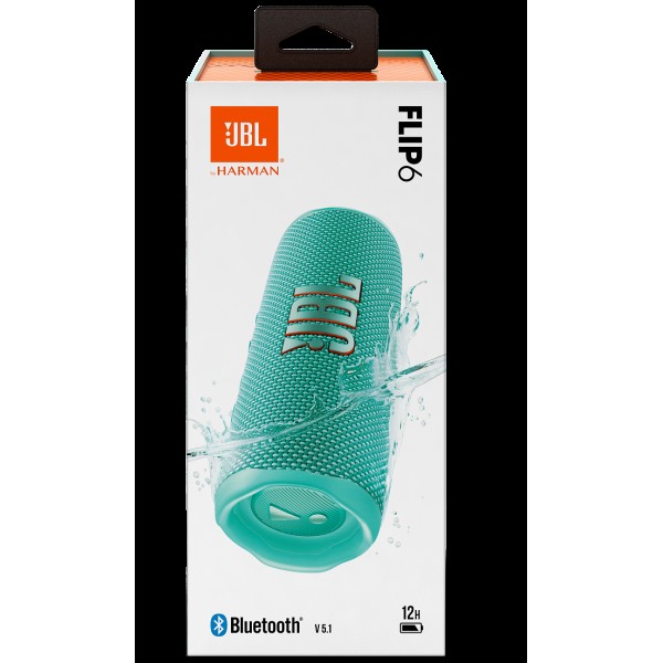 Портативная акустика JBL Flip 6, 30 Вт, бирюзовый