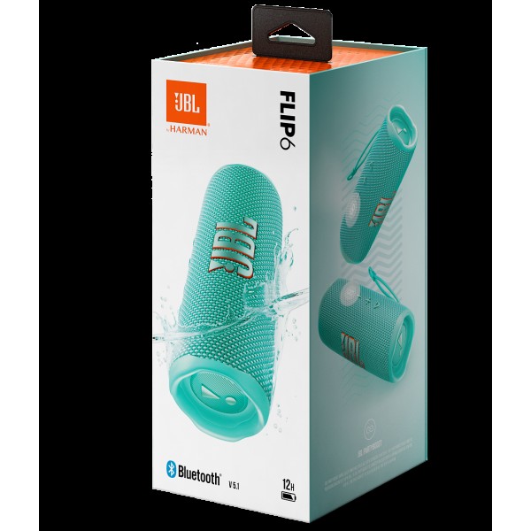 Портативная акустика JBL Flip 6, 30 Вт, бирюзовый