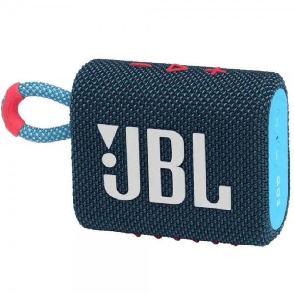 Портативная акустика JBL GO 3: мощный звук в стильном синем и розовом дизайне