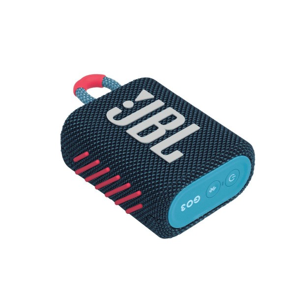 Портативная акустика JBL GO 3: мощный звук в стильном синем и розовом дизайне