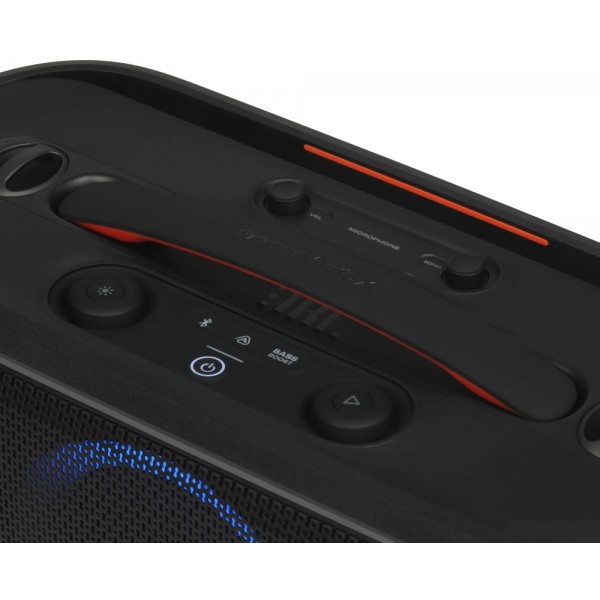 Портативная акустика JBL PartyBox On-The-Go 2 c 2 микрофономи, 100 Вт, черный