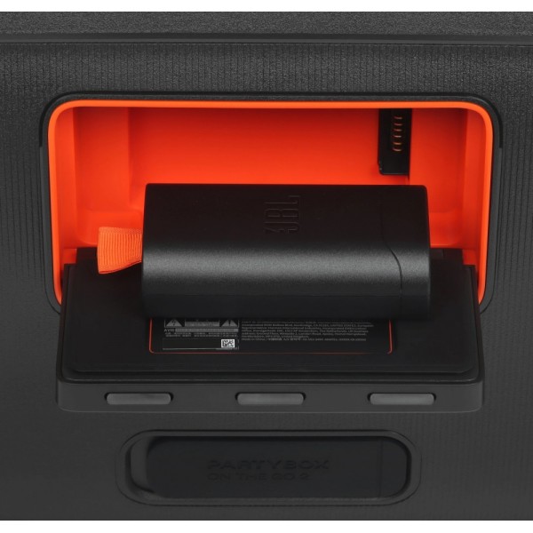 Портативная акустика JBL PartyBox On-The-Go 2 c 2 микрофономи, 100 Вт, черный