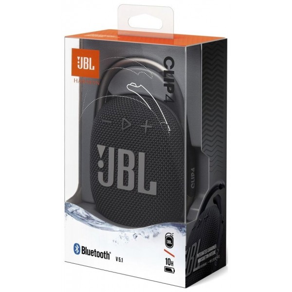 Портативная акустика JBL Clip 4, 5 Вт, черный