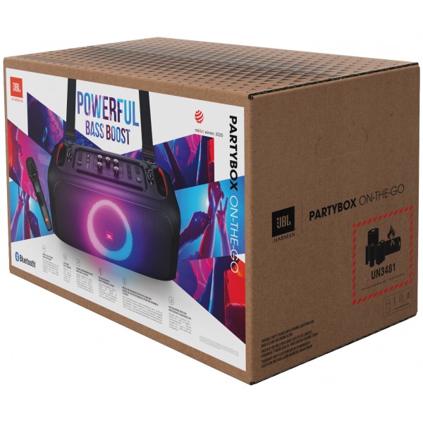 Портативная акустика JBL PartyBox On-The-Go, 100 Вт, (2 микрофона), черный