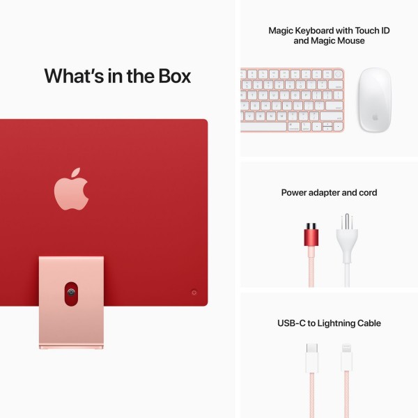 Apple iMac 24 Retina 4,5K (M1 8-Core GPU, CPU 8-Core, 8 ГБ, 256 ГБ) (MGPM3) Розовый