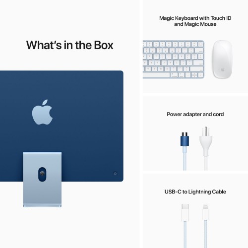 Apple iMac 24" Retina 4,5K, M1 (7-core GPU), 16 ГБ, 256 ГБ (Z14M000EN) Синий