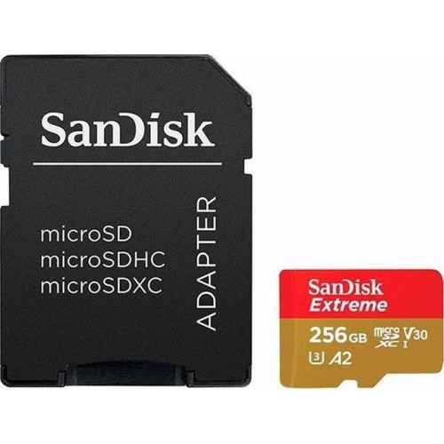 Карта памяти SanDisk MicroSD 256GB Class 10 Extreme A2 V30 UHS-I U3 с адаптером