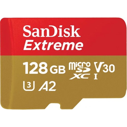 Карта памяти SanDisk Extreme microSDXC Class 10 128 ГБ с адаптером