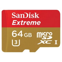 Карта памяти SanDisk Extreme microSDHC 10CL 64ГБ U3 c адаптером Action Cameras V2
