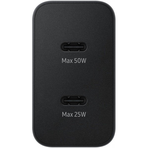 Сетевое зарядное устройство Samsung EP-T5020 с USB-C кабелем, 50Вт, 3A в черном цвете