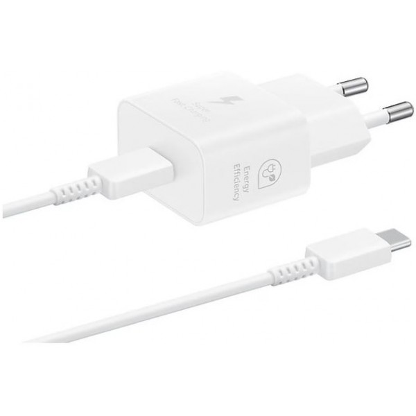 Сетевое зарядное устройство Samsung EP-T2510 с кабелем USB-C, 25Вт, 3A, белое
