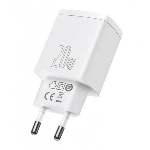 Зарядное устройство BASEUS Compact Quick Charger USB+Type-C, 3A, белый ( ccxj-b02)