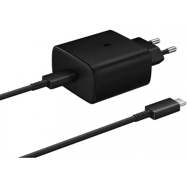 Сетевое зарядное устройство Samsung EP-TA845, с кабелем, 45 Вт, Черный