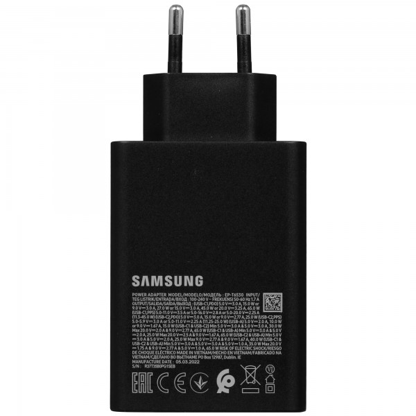 Сетевое зарядное устройство Samsung EP-T6530, 65 Вт, Черный