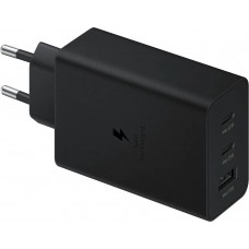 Сетевое зарядное устройство Samsung EP-T6530, USB-A, 2xUSB-C, 65Вт, 3A, черный