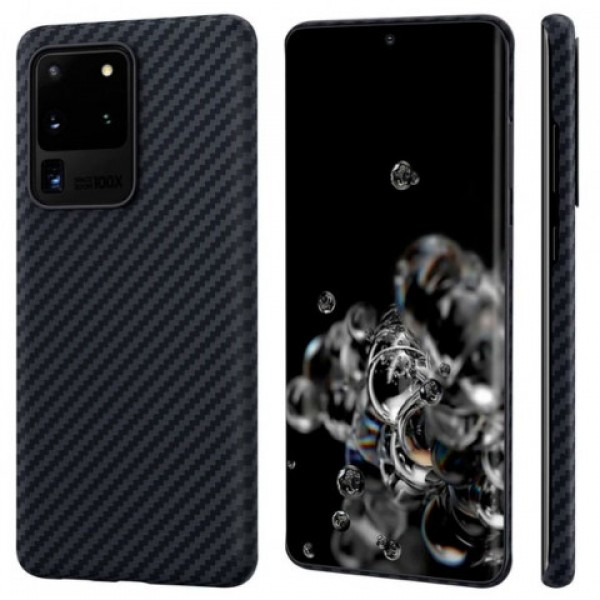 Кевларовый Чехол Pitaka Для Samsung S20 Ultra Чёрно-серый Кевларовый Чехол Pitaka Для Samsung S20 Ultra Чёрно-серый