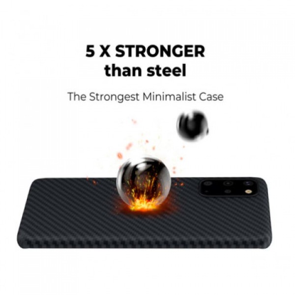 Кевларовый Чехол Pitaka Для Samsung S20 Plus Чёрно-серый