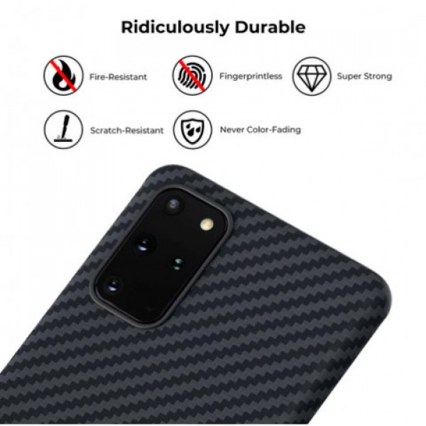 Кевларовый Чехол Pitaka Для Samsung S20 Plus Чёрно-серый