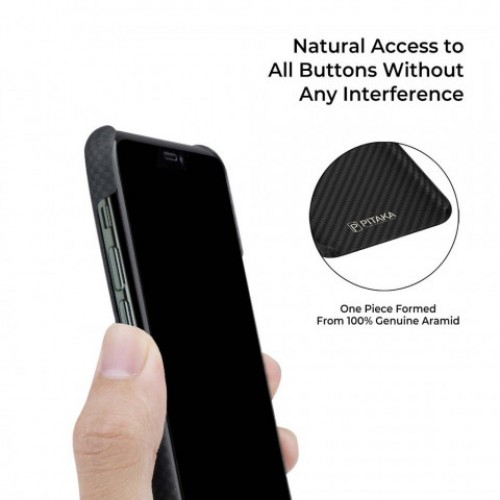 Кевларовый Чехол Pitaka Для Apple IPhone 11 Pro Max Черно-серый (шахматное плетение)