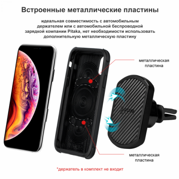 Противоударный Кевларовый Чехол Pitaka Для Apple IPhone Xs Max Черно-серый