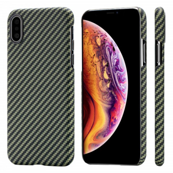 Кевларовый Чехол Pitaka Для Apple IPhone Xs Черно-зеленый