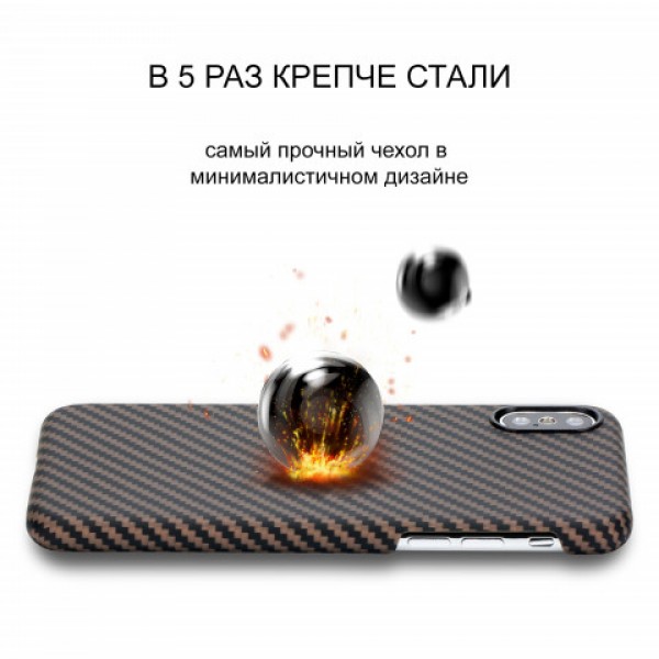 Кевларовый Чехол Pitaka Для Apple IPhone Xs Черно-коричневый