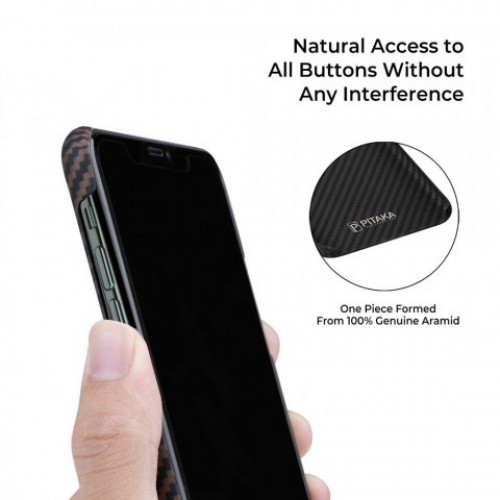 Кевларовый Чехол Pitaka Для Apple IPhone 11 Pro Черно-коричневый