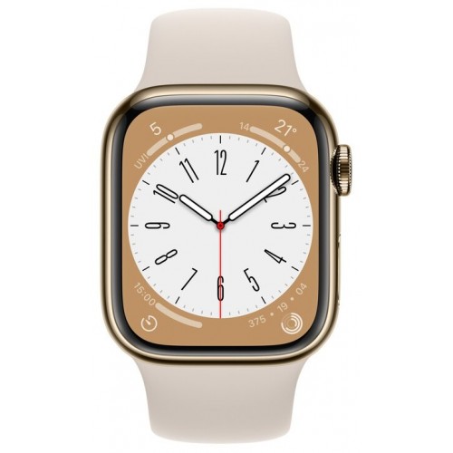 Умные часы Apple Watch Series 8 41 мм Steel Case, gold with Sport Band Starlight