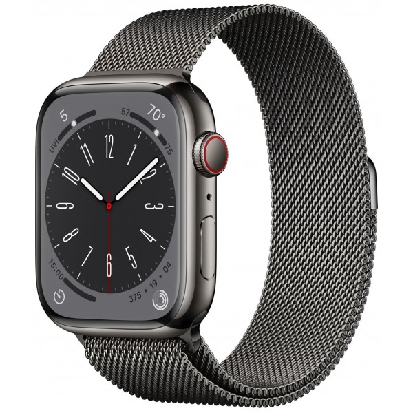 Умные часы Apple Watch Series 8 45 мм Steel Case, graphite milanese