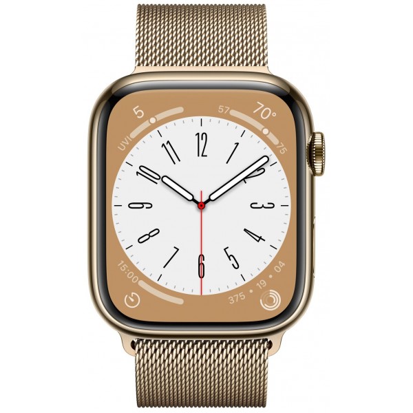 Умные часы Apple Watch Series 8 45 мм Steel Case, gold milanese