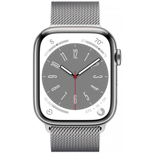Умные часы Apple Watch Series 8 45 мм Steel Case, silver milanese