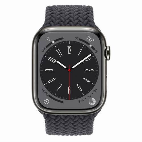 Умные часы Apple Watch Series 8 45 мм Black Steel Case, midnight braided solo loop size 5