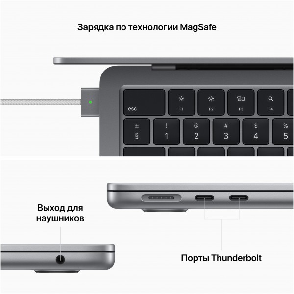 Apple MacBook Air 13.6 2022 Z15S000CT (M2 CPU 8-Core, GPU 8-Core, 16GB, 256GB) Space gray