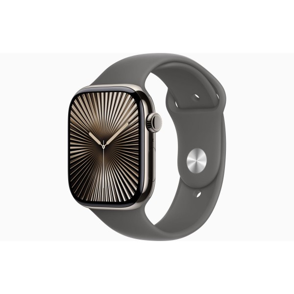 Apple Watch S10 42mm Natural Titanium Case with Stone Gray Sport Band S/M (HK) Apple Watch S10 42mm Natural Titanium Case with Stone Gray Sport Band S/M (HK)